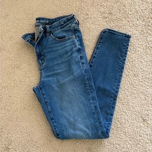 American Eagle Outfitters Women's Dark Blue High Rise Jeggings